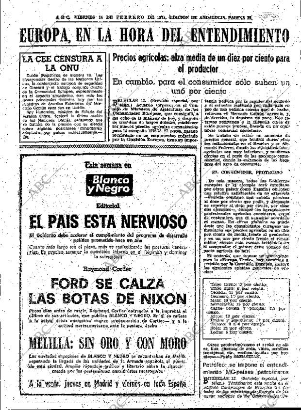 ABC SEVILLA 14-02-1975 página 25