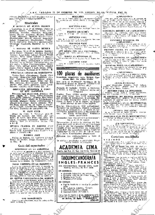 ABC MADRID 22-02-1975 página 74