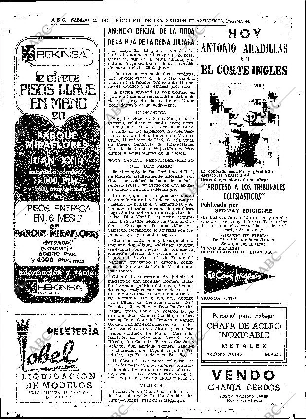 ABC SEVILLA 22-02-1975 página 44