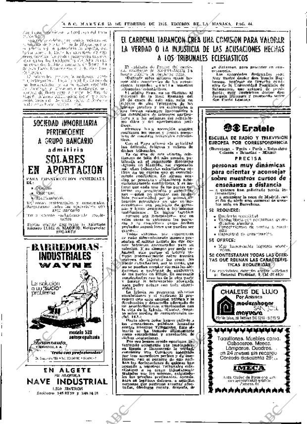 ABC MADRID 25-02-1975 página 44