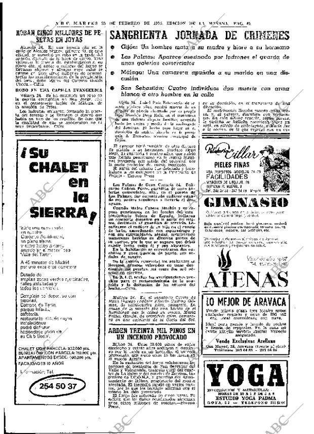 ABC MADRID 25-02-1975 página 45