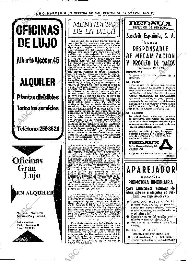 ABC MADRID 25-02-1975 página 62