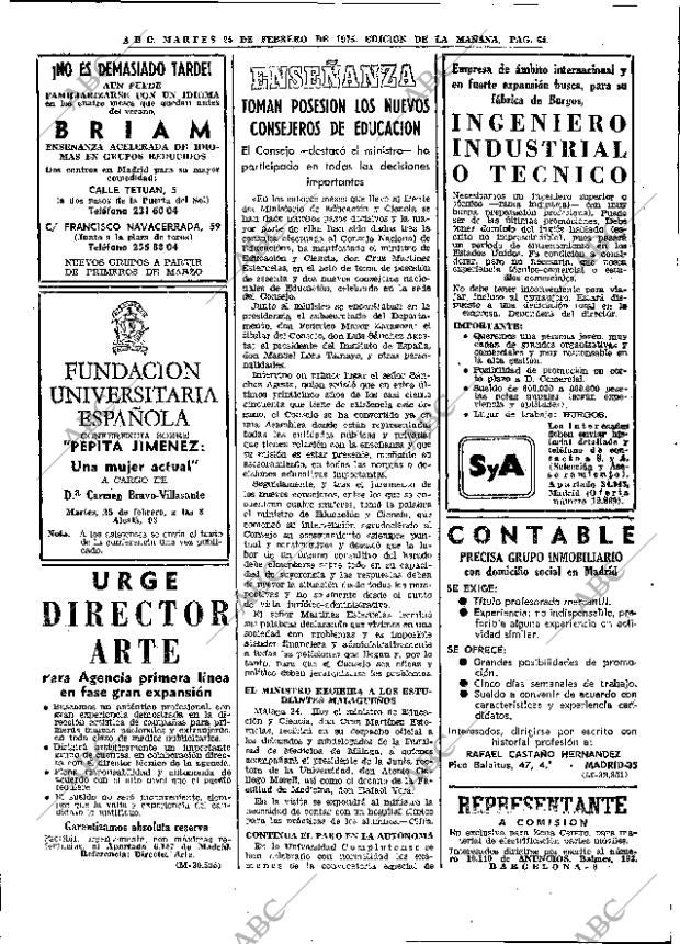 ABC MADRID 25-02-1975 página 64