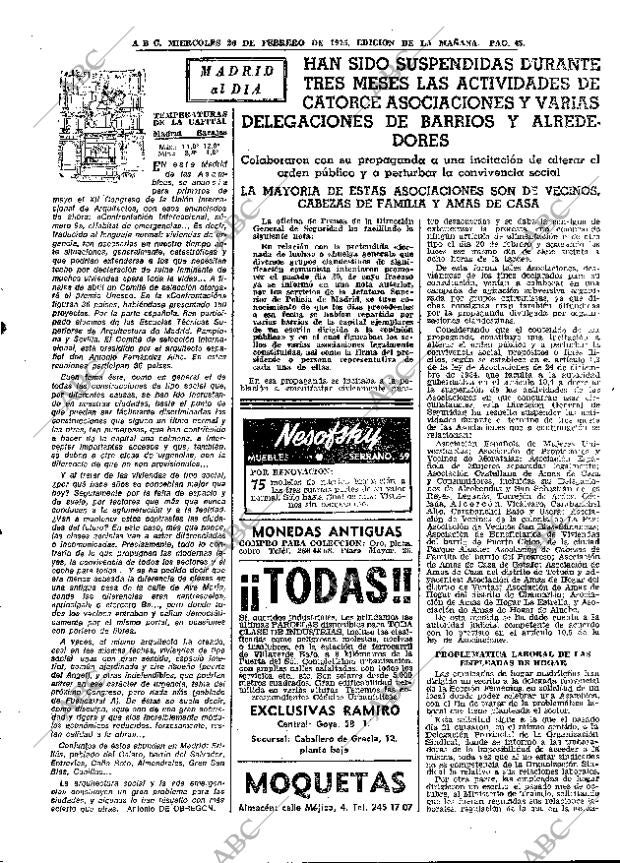 ABC MADRID 26-02-1975 página 45