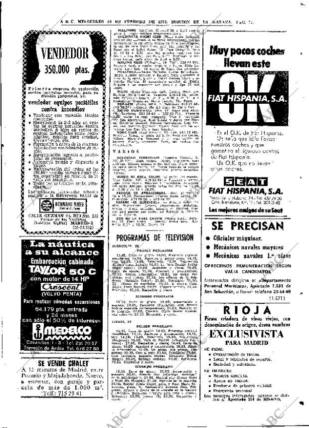 ABC MADRID 26-02-1975 página 77