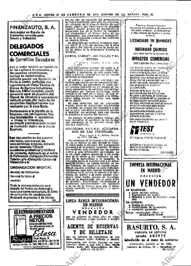 ABC MADRID 27-02-1975 página 58