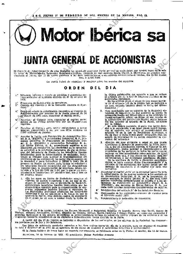 ABC MADRID 27-02-1975 página 72