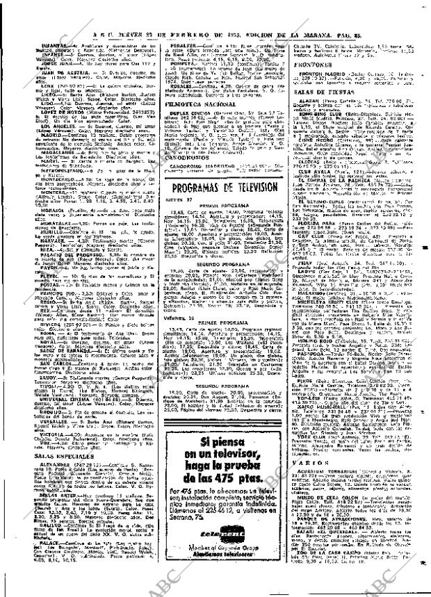 ABC MADRID 27-02-1975 página 85