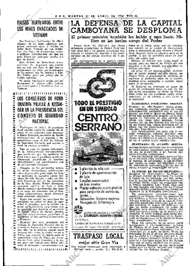 ABC MADRID 15-04-1975 página 45