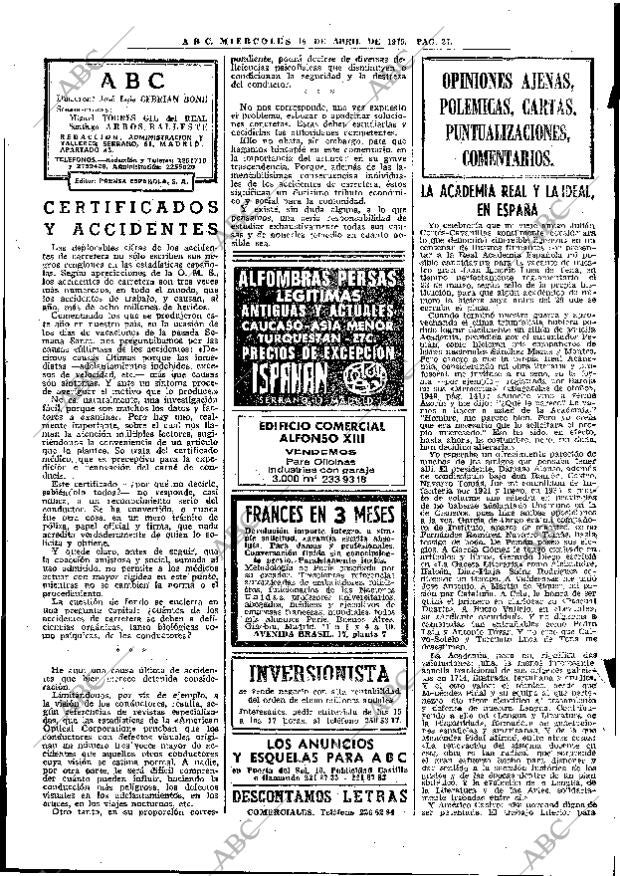 ABC MADRID 16-04-1975 página 27