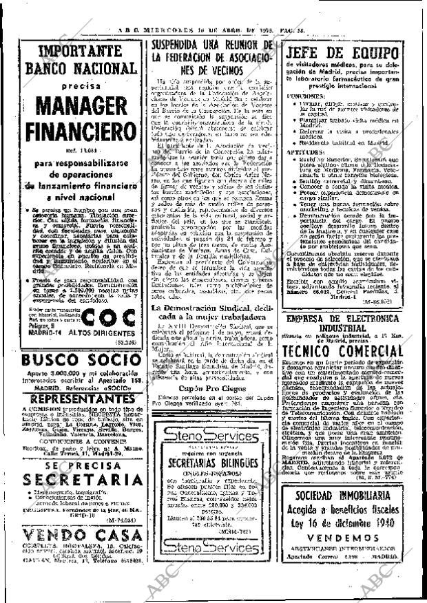 ABC MADRID 16-04-1975 página 58