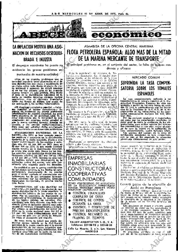 ABC MADRID 23-04-1975 página 69