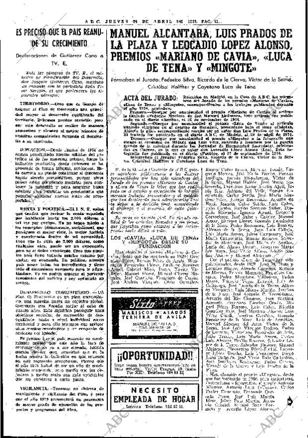 ABC MADRID 24-04-1975 página 45
