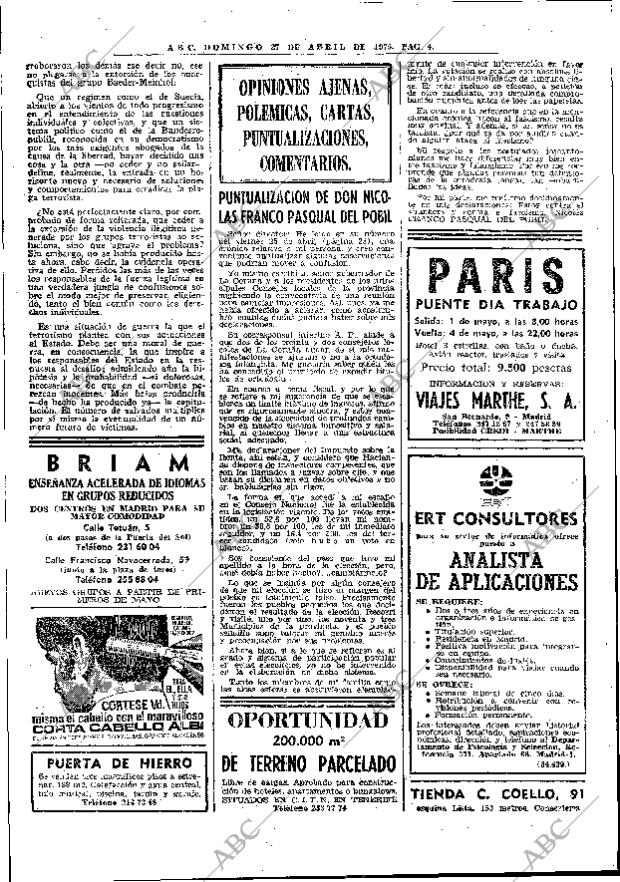 ABC MADRID 27-04-1975 página 20