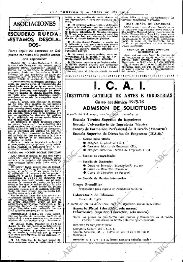 ABC MADRID 27-04-1975 página 25