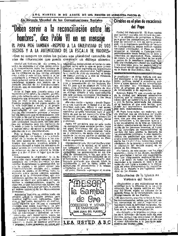 ABC SEVILLA 29-04-1975 página 45