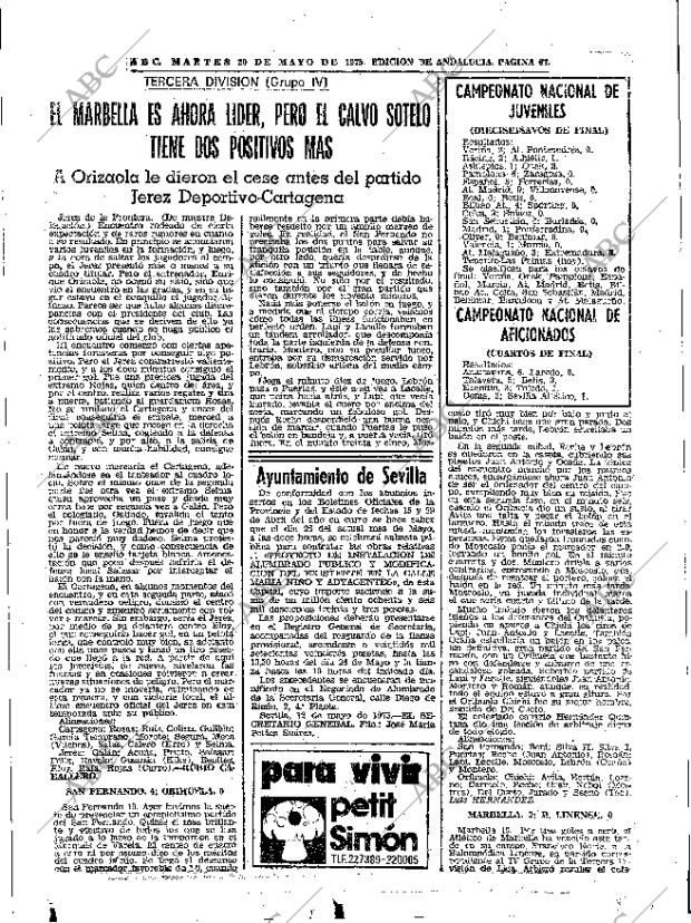 ABC SEVILLA 20-05-1975 página 67