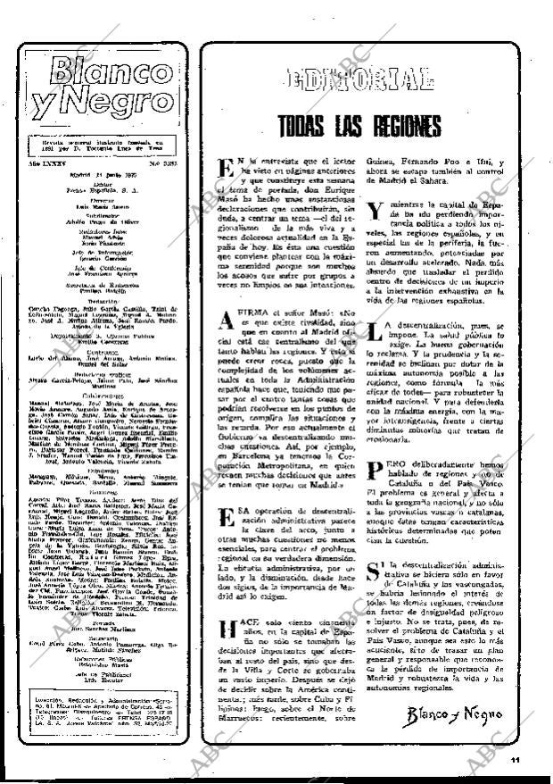 BLANCO Y NEGRO MADRID 14-06-1975 página 11