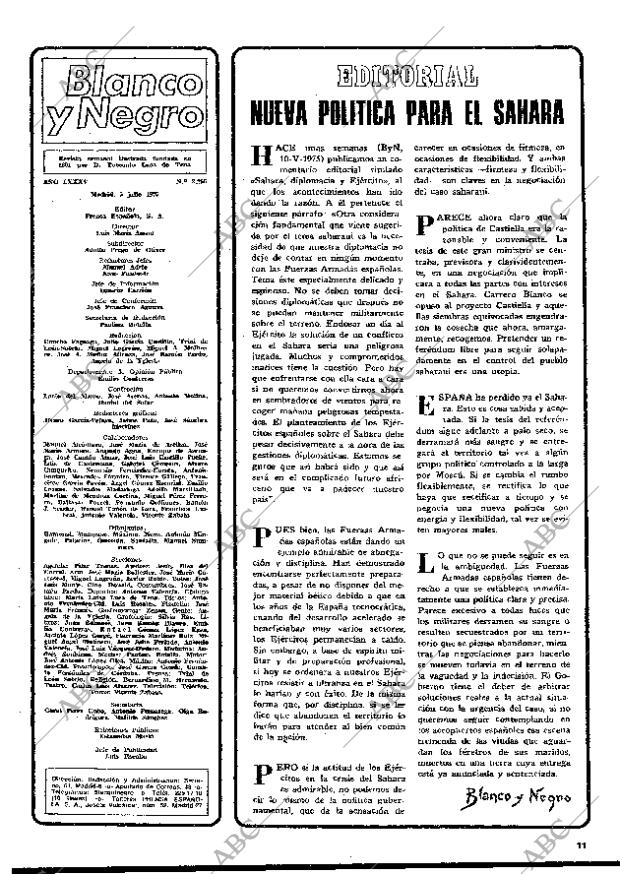 BLANCO Y NEGRO MADRID 05-07-1975 página 11