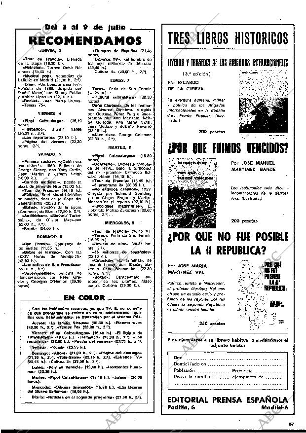 BLANCO Y NEGRO MADRID 05-07-1975 página 67
