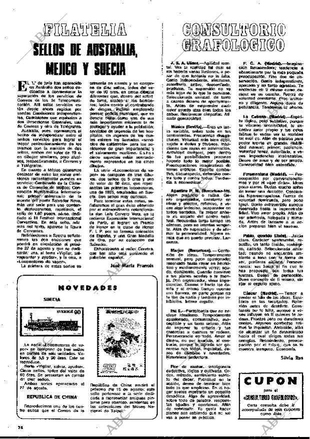 BLANCO Y NEGRO MADRID 02-08-1975 página 74