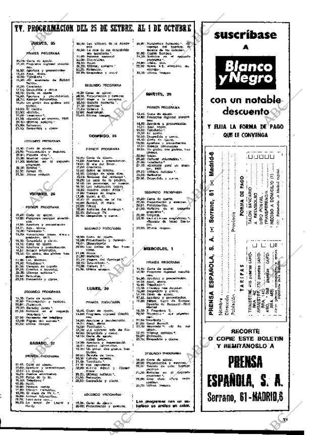 BLANCO Y NEGRO MADRID 27-09-1975 página 71