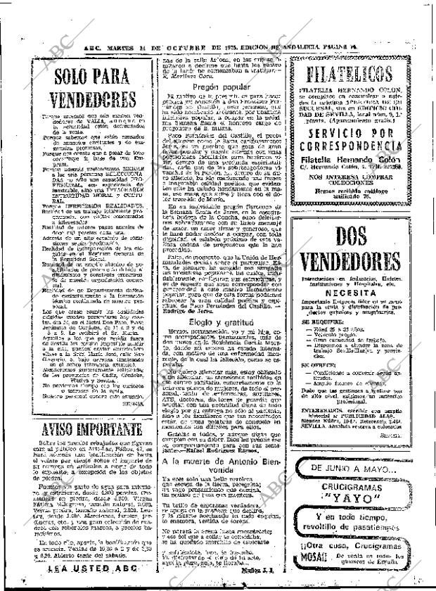 ABC SEVILLA 14-10-1975 página 74