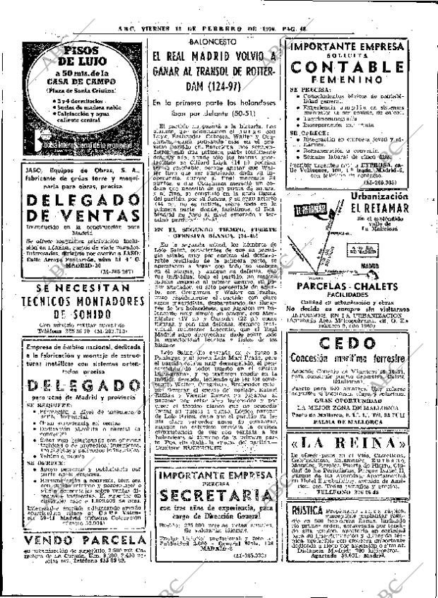 ABC MADRID 13-02-1976 página 62