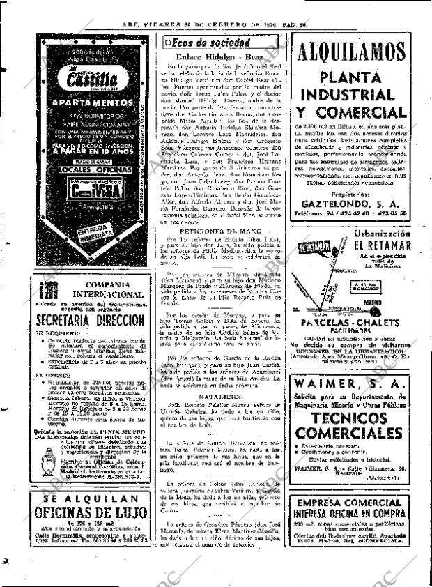 ABC MADRID 20-02-1976 página 62