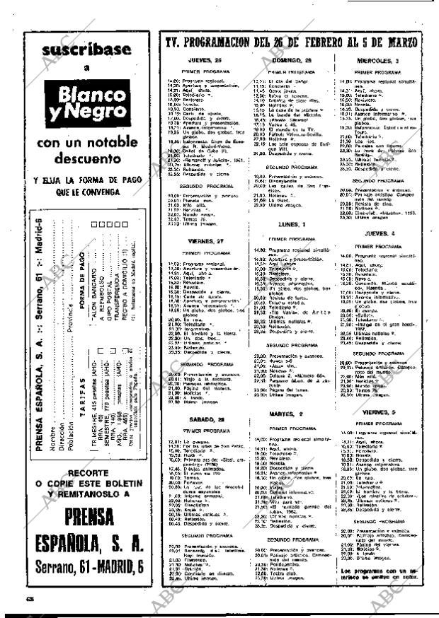 BLANCO Y NEGRO MADRID 28-02-1976 página 68