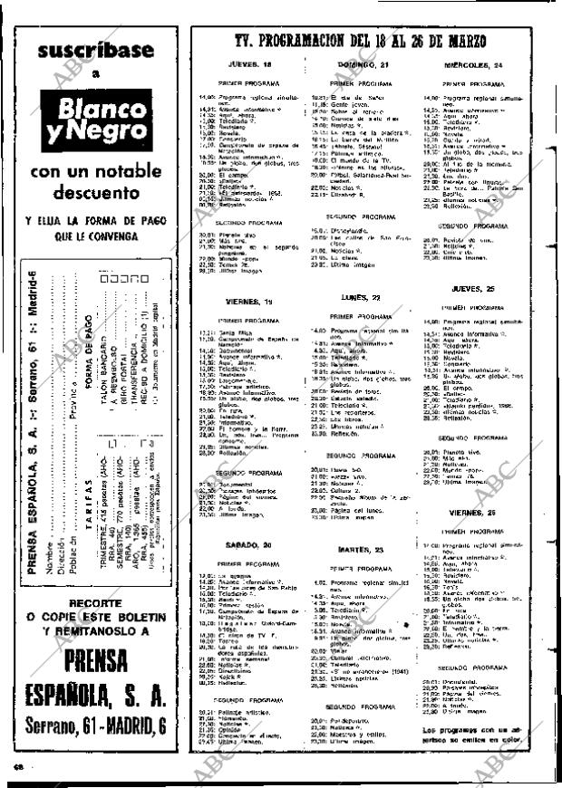 BLANCO Y NEGRO MADRID 20-03-1976 página 68