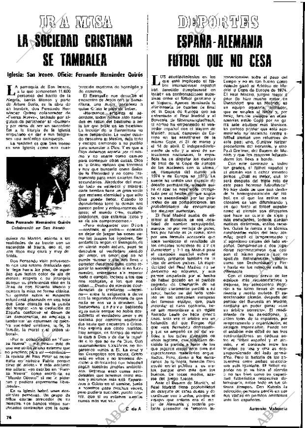 BLANCO Y NEGRO MADRID 27-03-1976 página 74