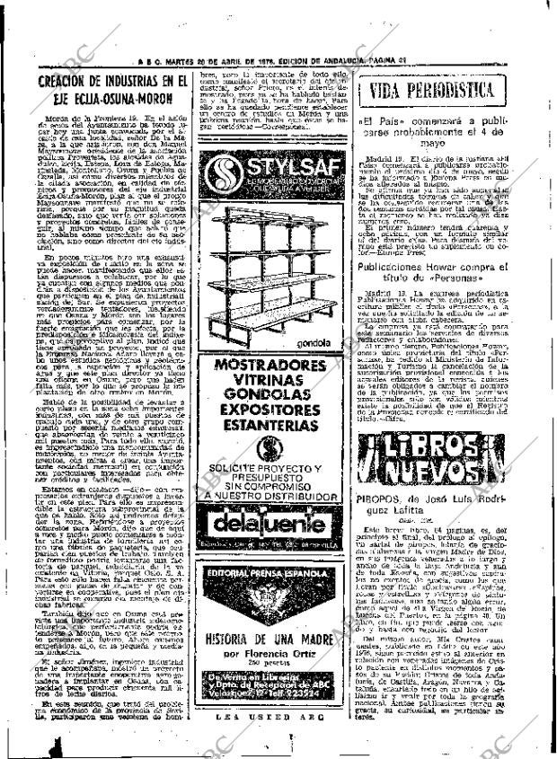 ABC SEVILLA 20-04-1976 página 45