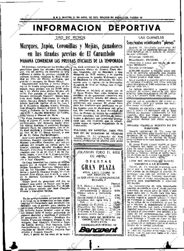 ABC SEVILLA 20-04-1976 página 62
