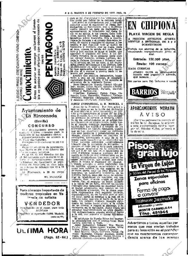 ABC SEVILLA 08-02-1977 página 74
