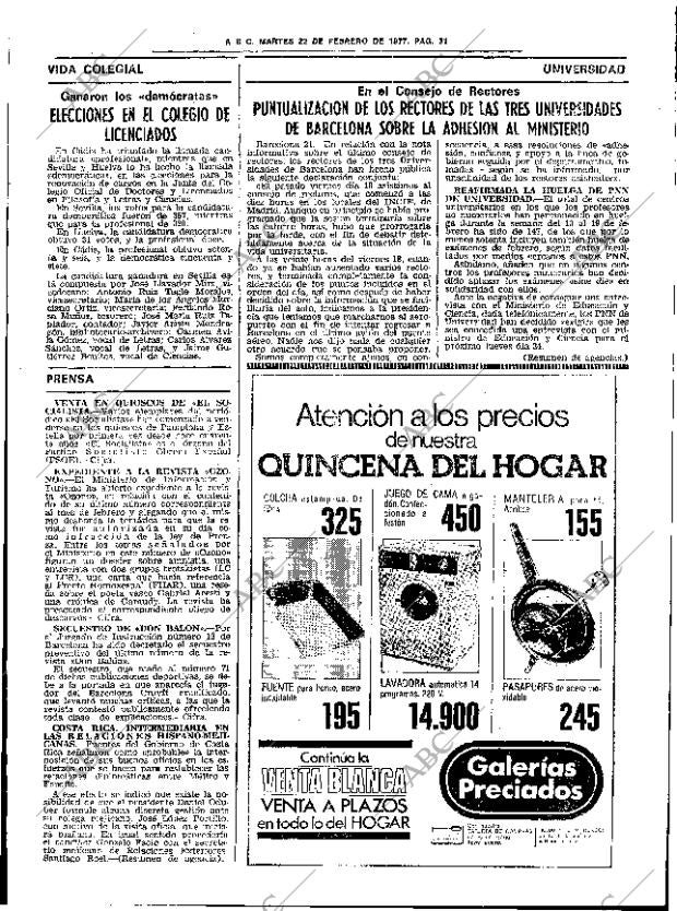 ABC SEVILLA 22-02-1977 página 61