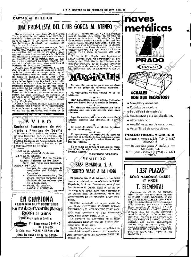 ABC SEVILLA 22-02-1977 página 63