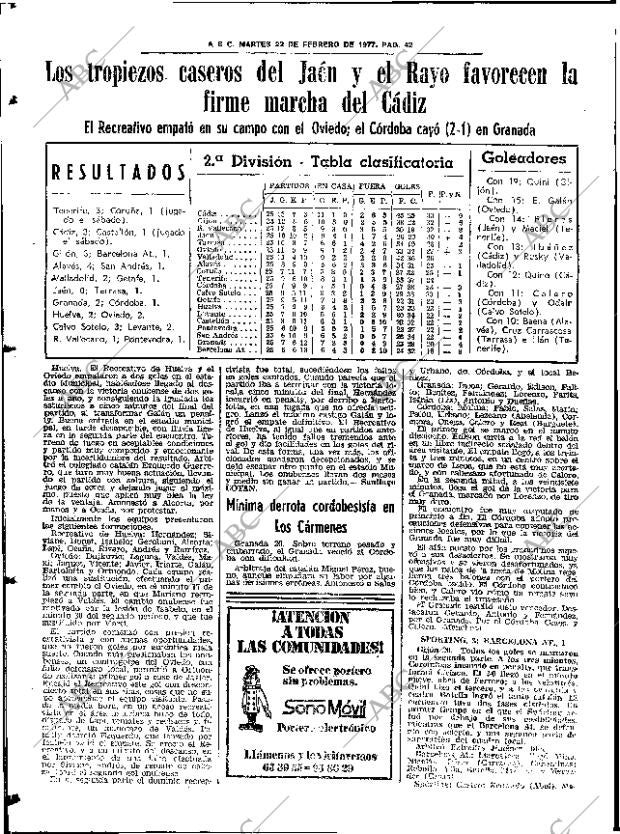 ABC SEVILLA 22-02-1977 página 72