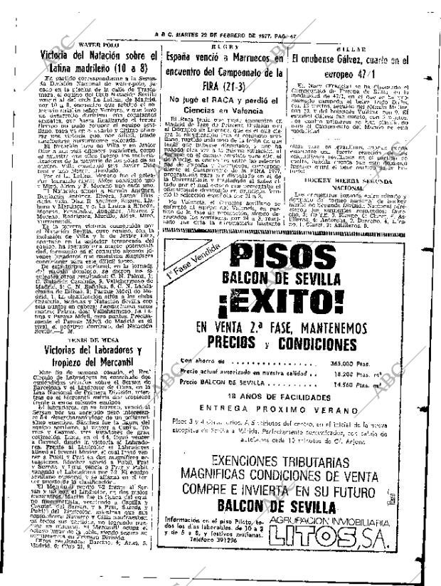 ABC SEVILLA 22-02-1977 página 77