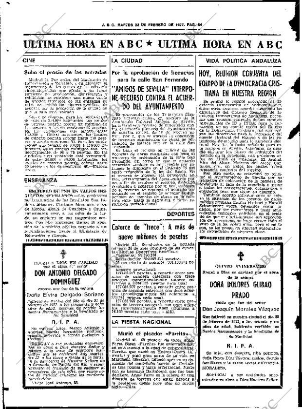 ABC SEVILLA 22-02-1977 página 94