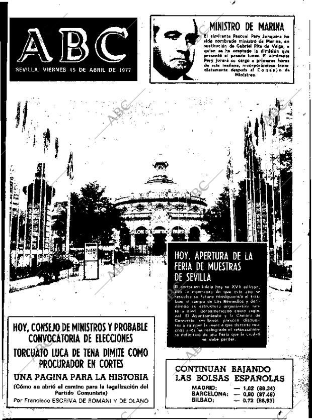 ABC SEVILLA 15-04-1977 página 1