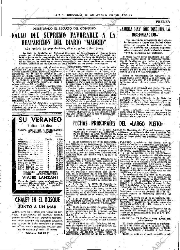 ABC MADRID 22-06-1977 página 27