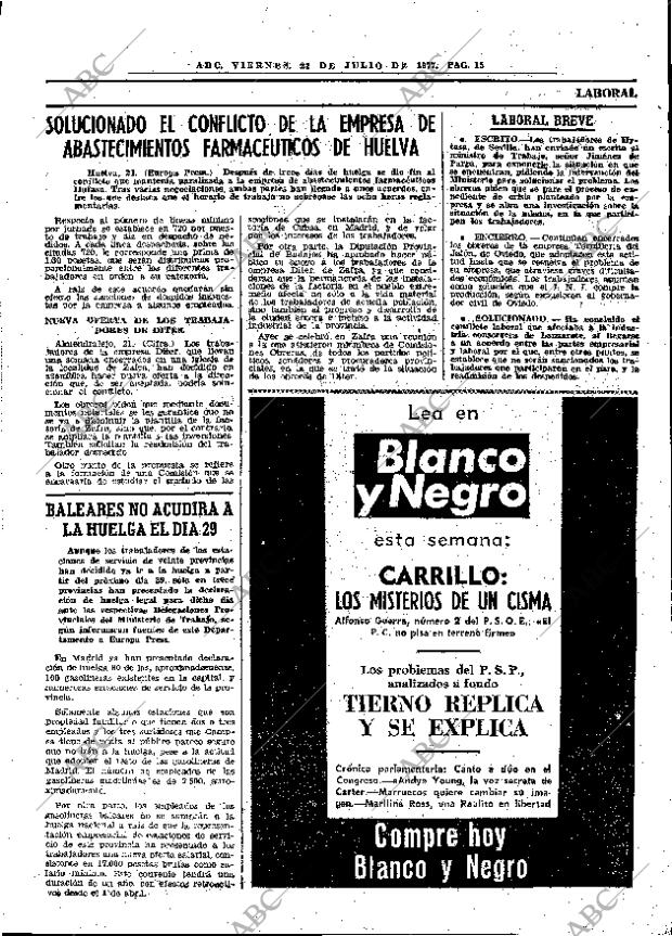 ABC MADRID 22-07-1977 página 23