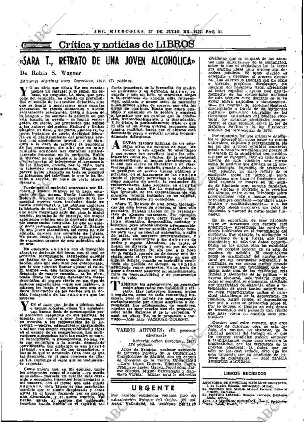 ABC MADRID 27-07-1977 página 39