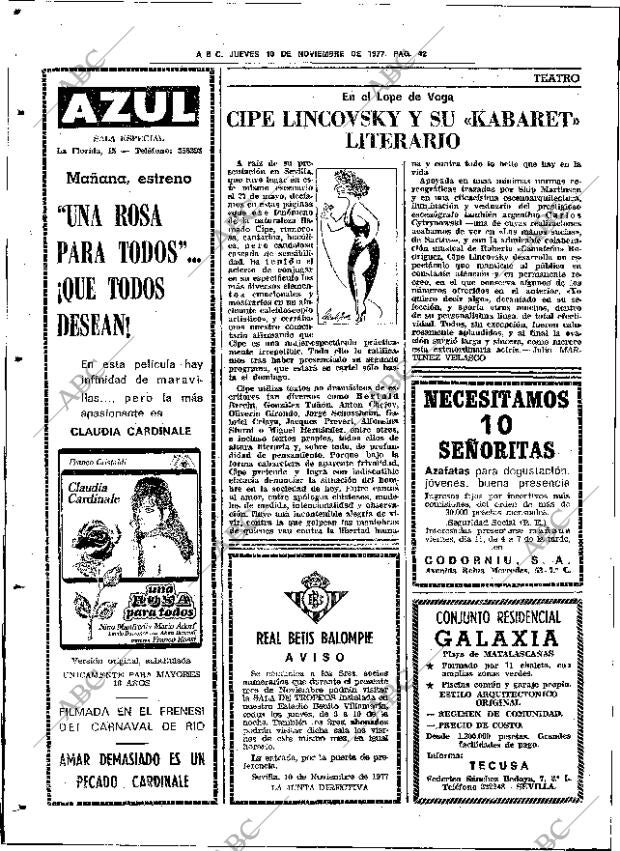 ABC SEVILLA 10-11-1977 página 50