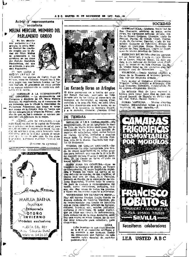 ABC SEVILLA 22-11-1977 página 74