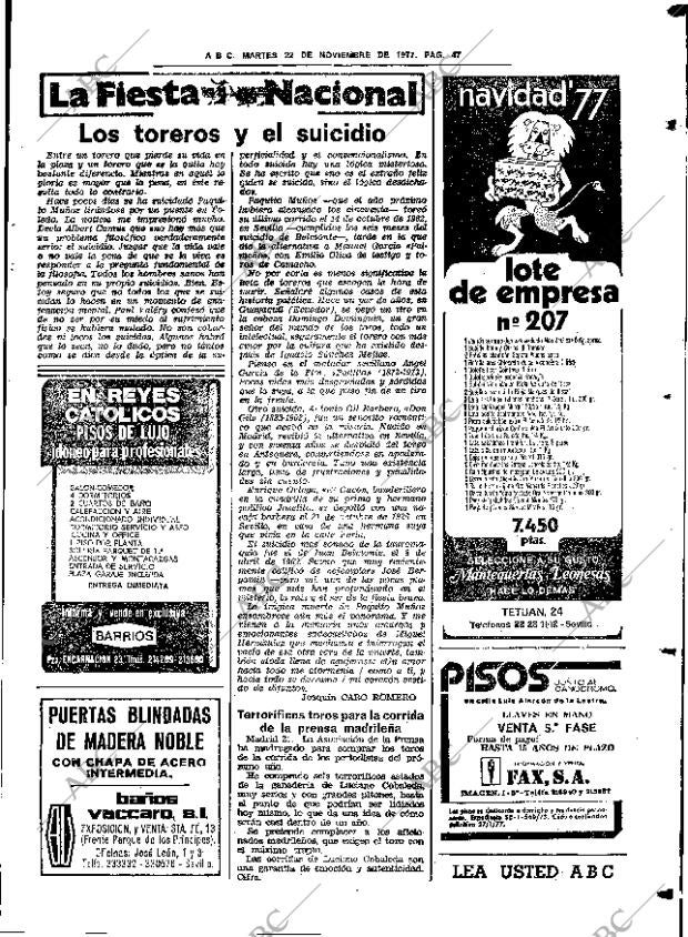 ABC SEVILLA 22-11-1977 página 77