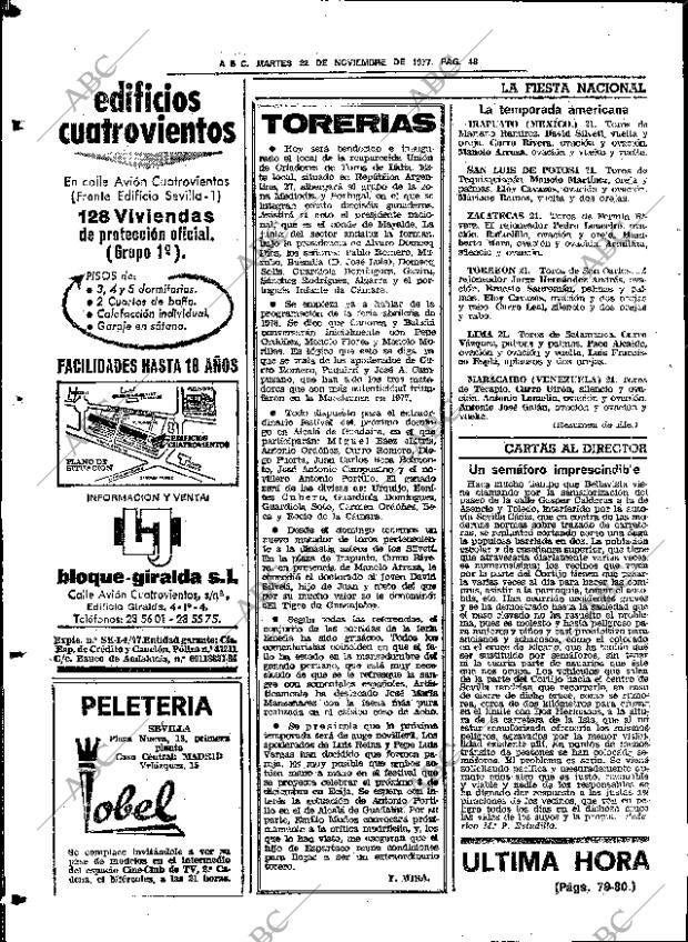ABC SEVILLA 22-11-1977 página 78