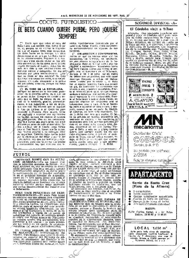ABC SEVILLA 23-11-1977 página 45
