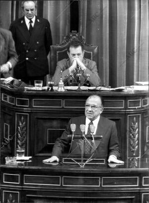 Santiago Carrilo durante una sesión en el congreso de los Diputados